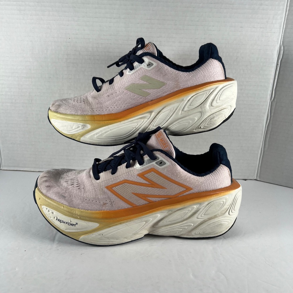 New Balance Fresh Foam X More v5 Pink Navy Womens 9 Mens 7.5 Running Shoes